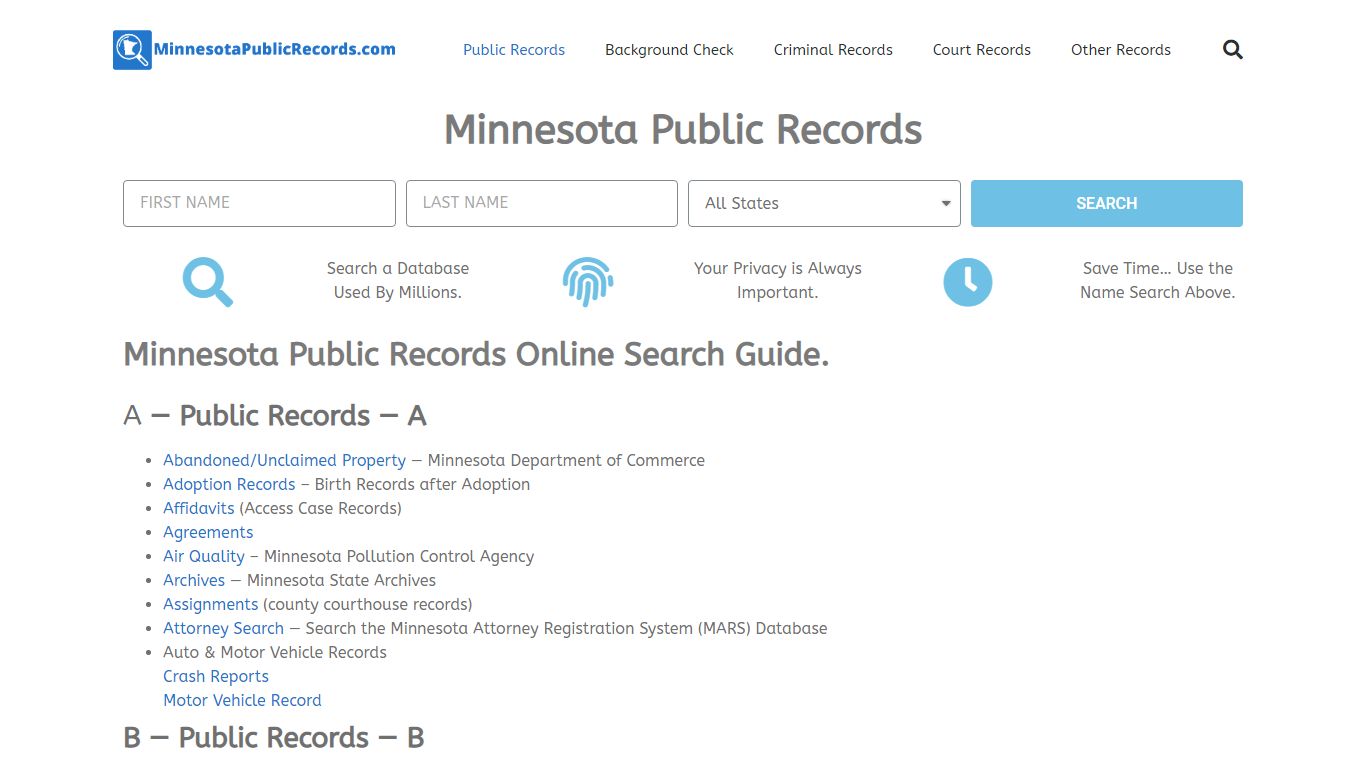 State of Minnesota Public Records Guide: MinnesotaPublicRecords.com